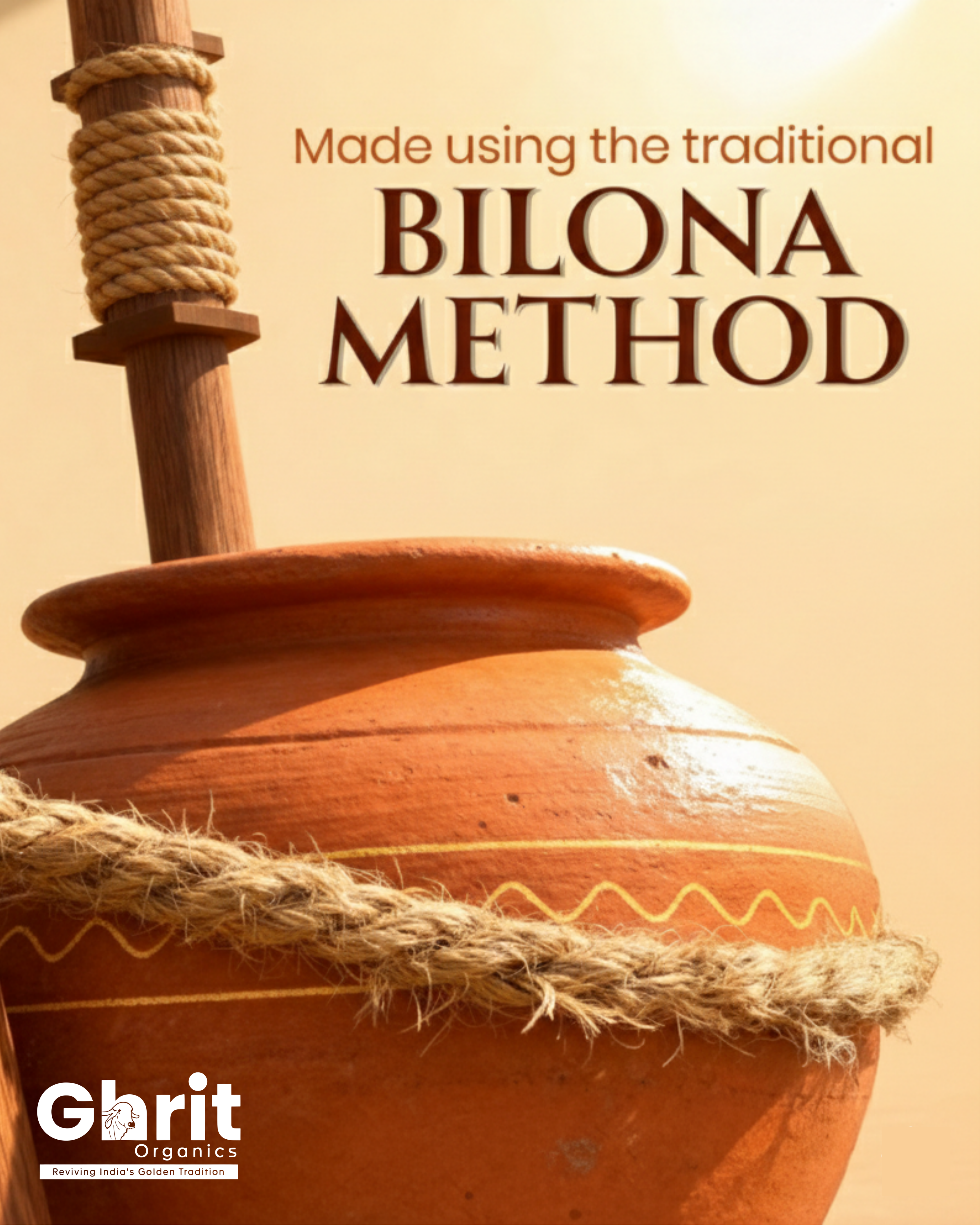 Ghrit Organics A2 Cow Ghee | Bilona Churned | Made from A2 Milk | 100% Pure & Natural | 500 ml