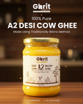 Ghrit Organics A2 Cow Ghee | Bilona Churned | Made from A2 Milk | 100% Pure & Natural | 500 ml